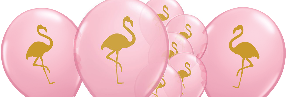 Pink Flamingo Printed Latex Balloons