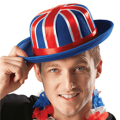 Union Jack Felt Bowler Hat