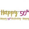 50th Birthday Pink & Gold Glitter Letter Banner