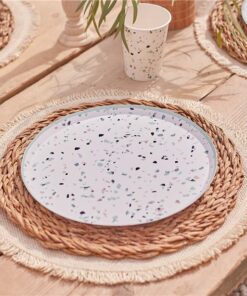 Alternative view of 8 x Mix It Up Mint Terrazzo Eco Paper Plates - 25cm