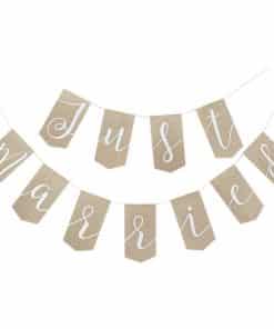 Rustic Country Just Married Hessian Bunting
