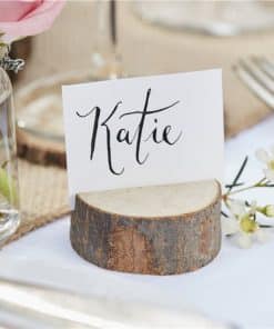 Rustic Country Wedding Mini Wooden Log Place Card Holder