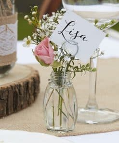 Rustic Country Wedding Glass Place Card Holders