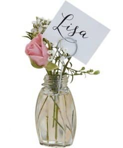 Rustic Country Wedding Glass Place Card Holders