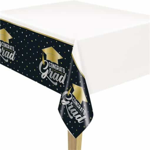 Stars & Caps Graduation Plastic Table Cover