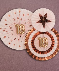 18th Glitz & Glamour Birthday Pinwheel Fan Decorations