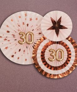 30th Glitz & Glamour Birthday Pinwheel Fans