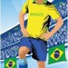 World Cup Football Brazil Stand-In Cutout Decoration