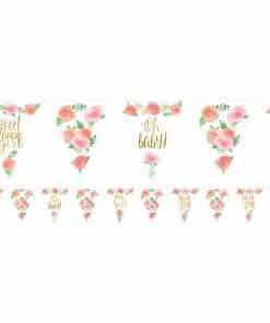 Floral Baby Party Pennant Banner