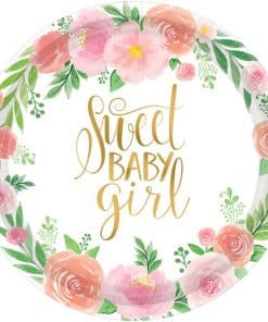 Floral Baby Party Paper Plates