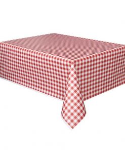 Red Gingham Plastic Tablecover