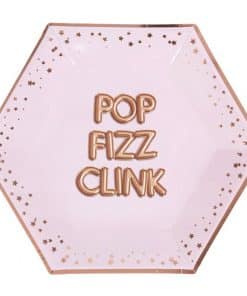 Alternative view of Glitz & Glamour 'Pop Fizz Clink' Paper Plates - 27cm (Pk 8)