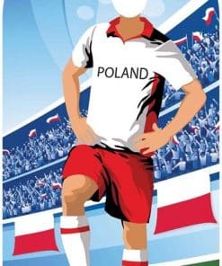 World Cup Football Poland Stand-In Cutout Decoration