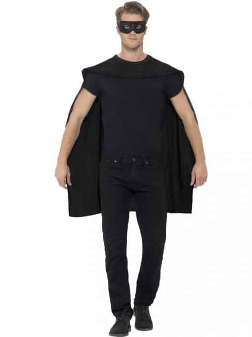 Black cape and mask