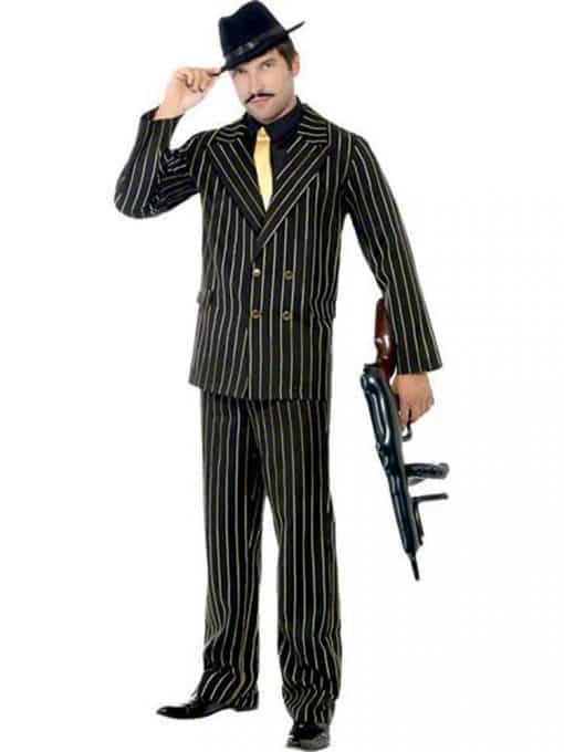 Gold Pinstripe Gangster Suit