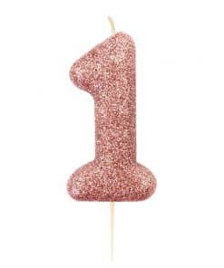 Alternative view of Rose Gold Number Birthday Candles - 7cm