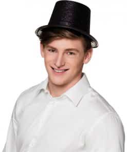 Black Glitter Top Hat