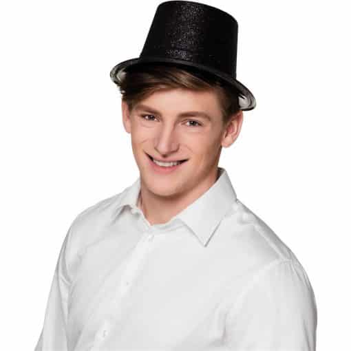 Black Glitter Top Hat