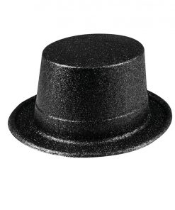 Black Glitter Top Hat