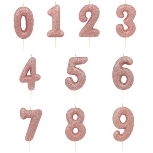 Rose Gold Number Candles