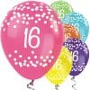 16th Birthday Tropical Mix Dots Balloons