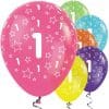 1st Birthday Tropical Mix Stars Balloons