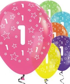 1st Birthday Tropical Mix Stars Balloons