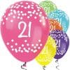 21st Birthday Tropical Mix Dots Balloons