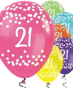 21st Birthday Tropical Mix Dots Balloons