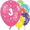 3rd Birthday Tropical Mix Stars Balloons