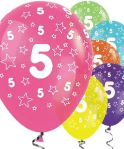 5th Birthday Tropical Mix Stars Balloons