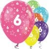 6th Birthday Tropical Mix Stars Balloons