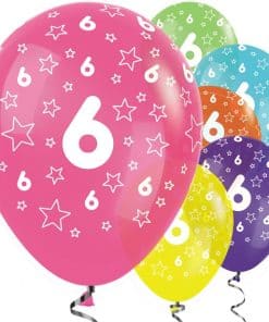 6th Birthday Tropical Mix Stars Balloons