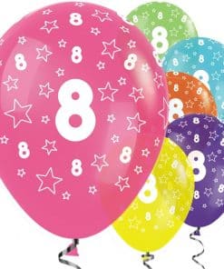 8th Birthday Tropical Mix Balloons