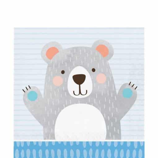 Birthday Bear Lunch Napkins - 33cm