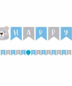 Birthday Bear Ribbon Banner with 1st Birthday Stickers