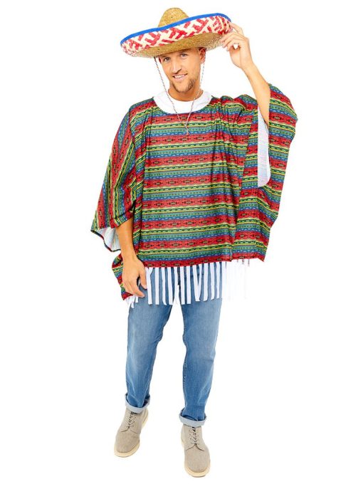 Mexican Poncho Kit For Adults Fancy Dress Party