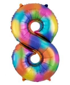 Rainbow Splash Number Balloons