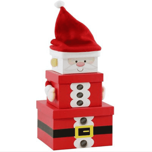Santa Christmas Stacking Gift Box 35cm Next Day Delivery