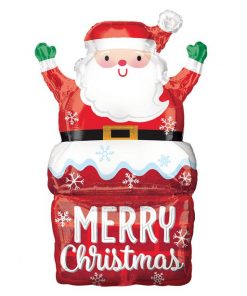 Santa in Chimney SuperShape Balloon