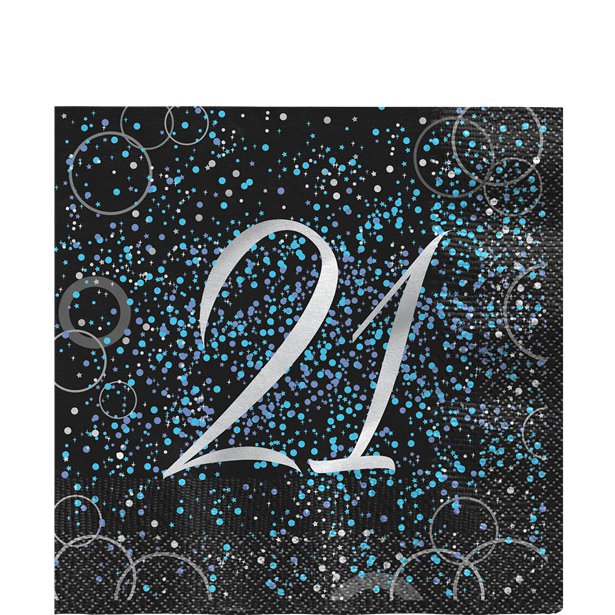 21st Blue Glitz Party Ideas & Accessories Fun Party Supplies Party