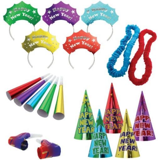 Colourful New Year Party Kit for 10 Guests