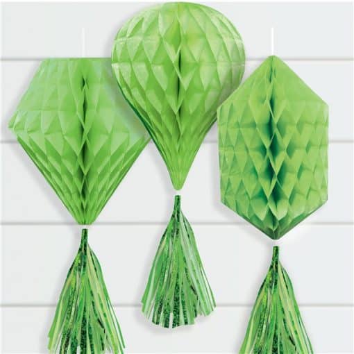 Green Mini Honeycombs with Tassels Decoration