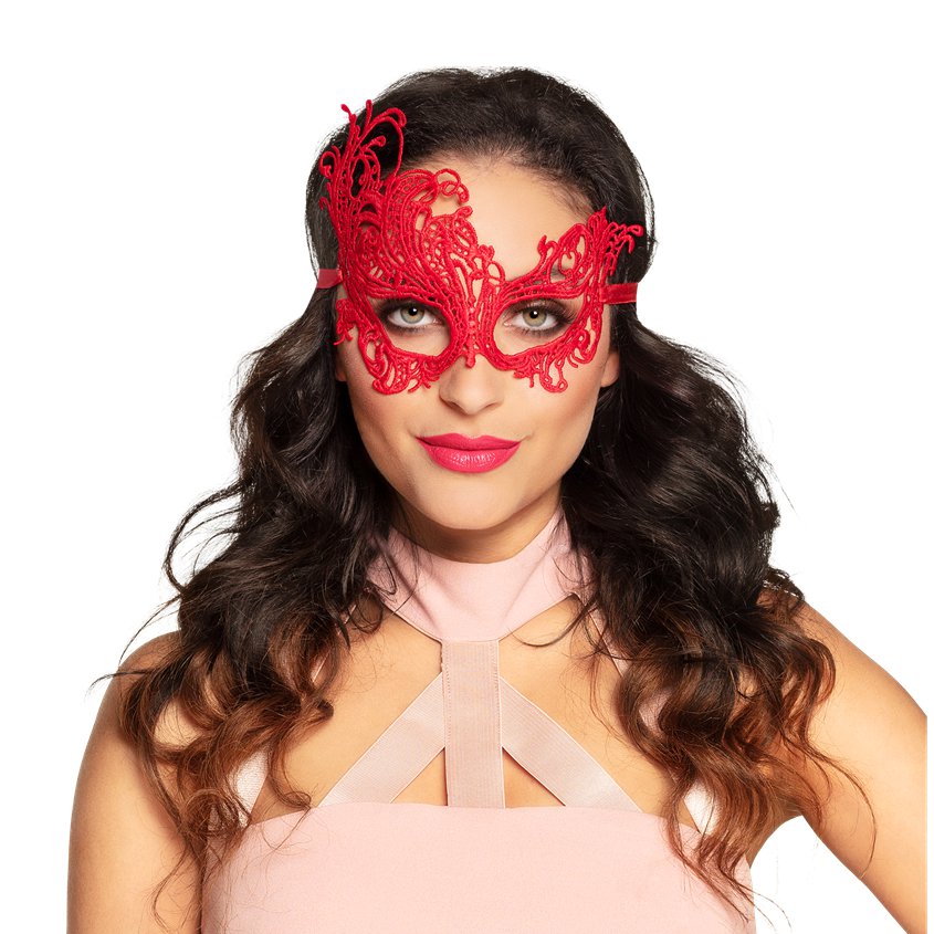 Red Lace Masquerade Mask Fun Party Supplies