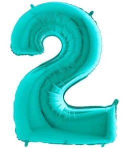 Tiffany Blue Number 2 Balloon