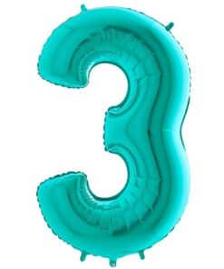 Tiffany Blue Number 3 Balloon