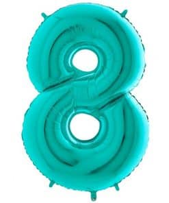 Tiffany Blue Number 8 Balloon