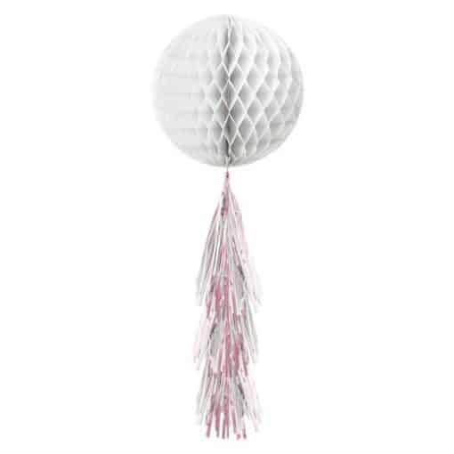 White Honeycomb Ball with Tassel Tail