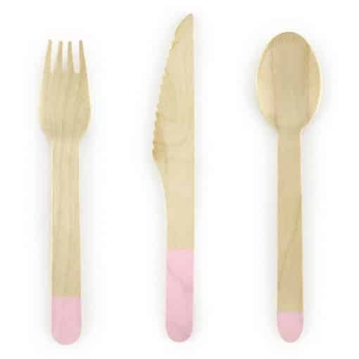 Light Pink Wooden Cutlery
