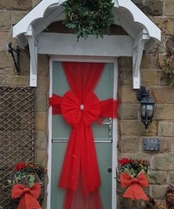 Red Bow Christmas Bow Basket Bow Swag Bow Front door Bow Package Bow Wreath Bow Gift Bow 